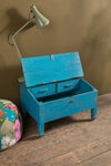 Blue Vintage Low Desk <p>W:70cm D:47cm H:45cm </p>