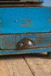 Vintage Blue Wooden Low Desk <p>W:69cm D:43cm H:32cm </p>