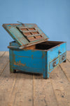 Vintage Blue Wooden Low Desk <p>W:69cm D:43cm H:32cm </p>