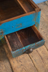 Vintage Blue Wooden Low Desk <p>W:69cm D:43cm H:32cm </p>