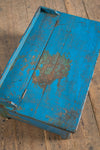 Vintage Blue Wooden Low Desk <p>W:69cm D:43cm H:32cm </p>