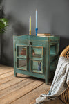 Vintage Blue Display Cabinet <p>W:63cm D:40cm H:69cm </p>