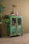 Vintage Green Wooden Cabinet <p>W:78cm D:36cm H:112cm </p>