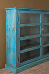 Blue Vintage Showcase Cabinet <p>W:140cm D:30cm H:110cm </p>