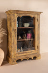 Vintage Pale Yellow Wall Showcase <p>W:52cm D:22cm H:71cm </p>