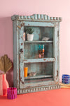 Vintage Pale Blue Wall Showcase <p>W:56cm D:12cm H:68cm </p>