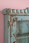 Vintage Pale Blue Wall Showcase <p>W:56cm D:12cm H:68cm </p>