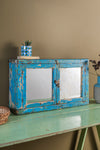 Blue Mirrored Vintage Wall Cabinet <p>W:64cm D:17cm H:39cm </p>