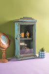 Light Blue Vintage Wall Showcase <p>W:25cm D:12cm H:45cm </p>