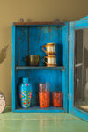 Turquoise Vintage Wall Showcase <p>W:37cm D:15cm H:62cm </p>