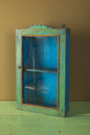 Turquoise Vintage Wall Showcase <p>W:37cm D:15cm H:62cm </p>