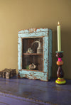 Pale Blue Vintage Wall Showcase <p>W:30cm D:10cm H:46cm </p>