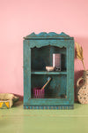 Blue Vintage Wall Showcase <p>W:33cm D:16cm H:49cm </p>