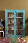 Pale Blue Vintage Wall Showcase <p>W:85cm D:20cm H:116cm </p>