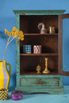 Blue Vintage Wall Showcase <p>W:48cm D:20cm H:78cm </p>