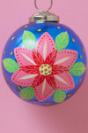 Pink Flower Hand Painted Bauble