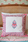 Pink City Block Print Cushion Cover