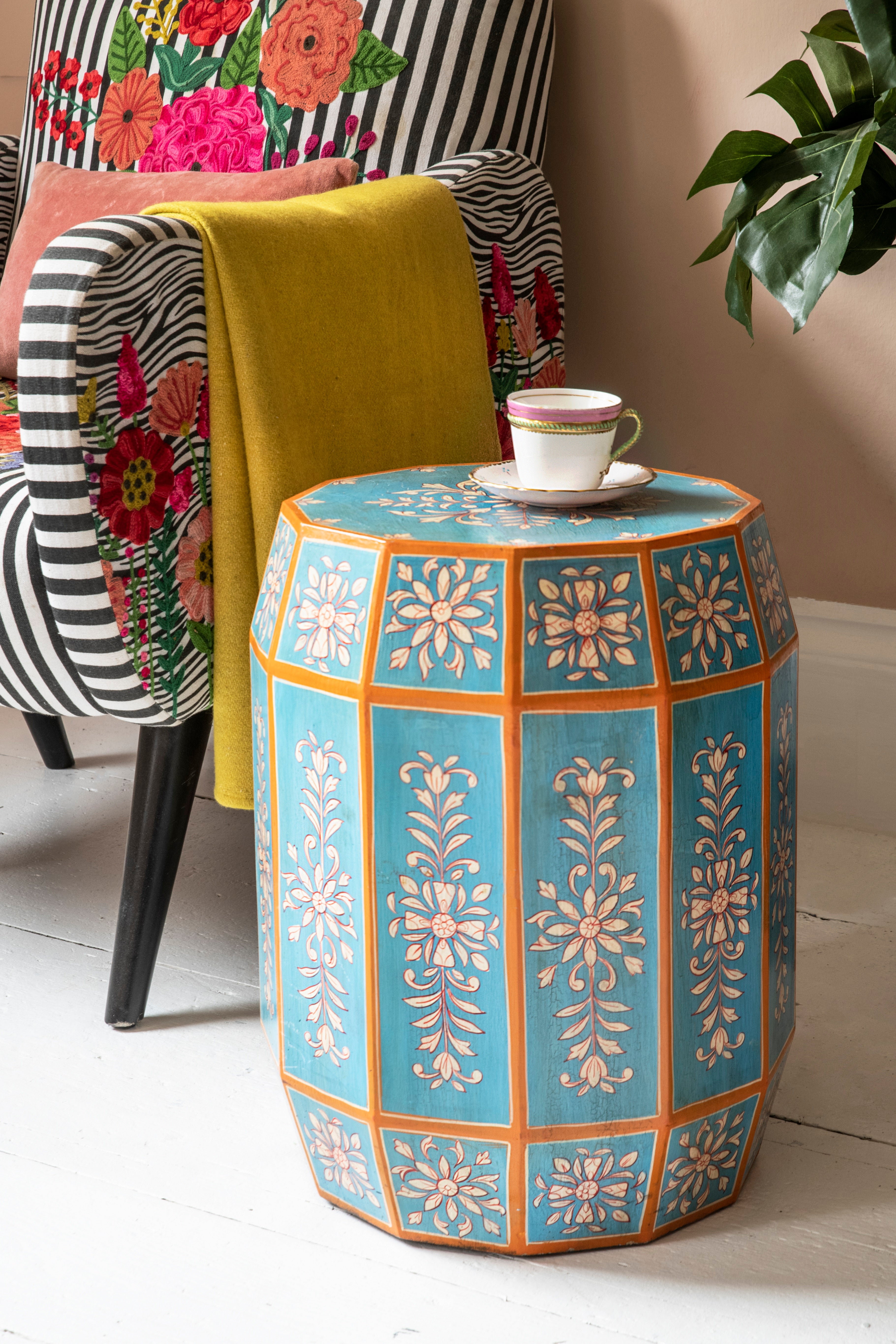 Embroidered Bees Footstool – Ian Snow Ltd