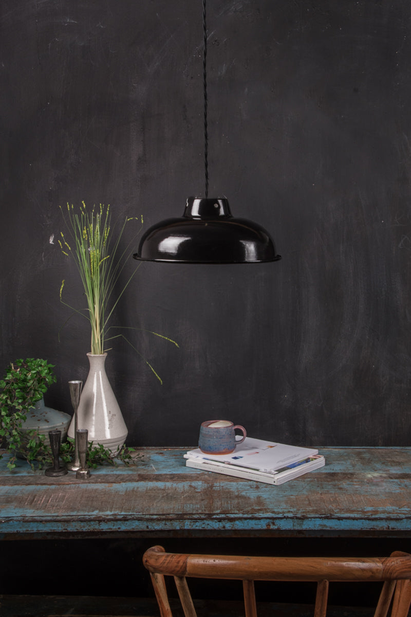 Black Medium Enamel Lampshade