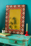 Feuilles Red & Orange Hand Painted Mirror