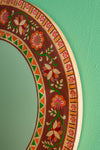 Chocolate Round Hand Painted Floral Mirror