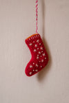 Trio of Embroidered Felt Stocking Decorations