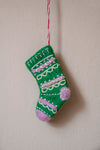 Trio of Embroidered Felt Stocking Decorations